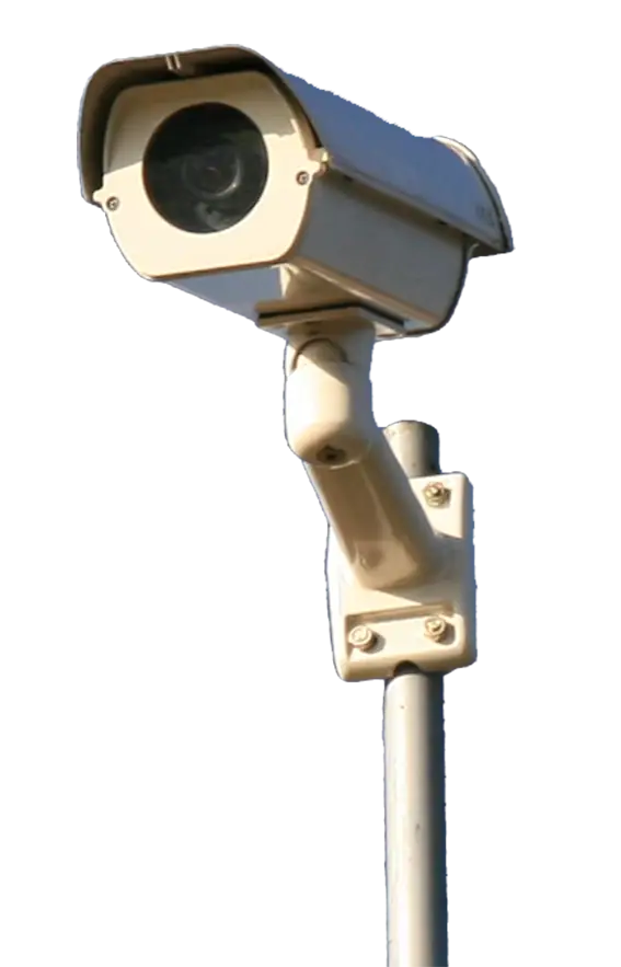 Security Camera on Mounted Pole