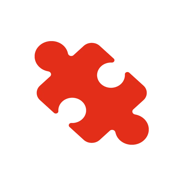 Red Puzzle Piece for Interactive and Logical Play