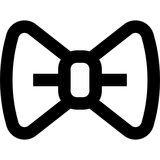 Minimalist Black Bow Tie Icon