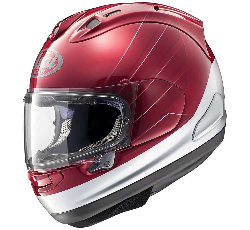 Red and White Motorcycle Helmet