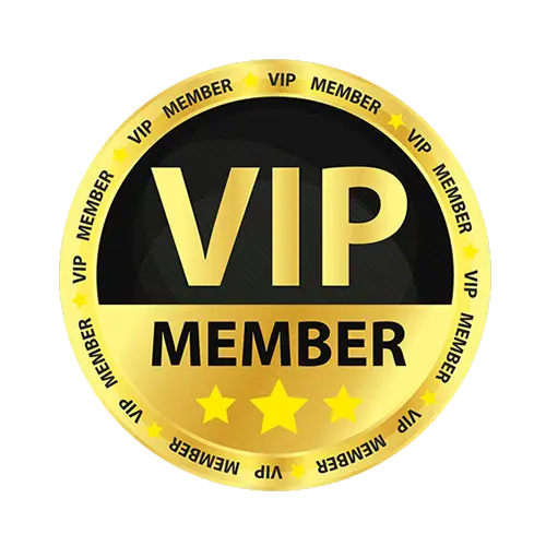 Gold VIP Membership Badge with Stars
