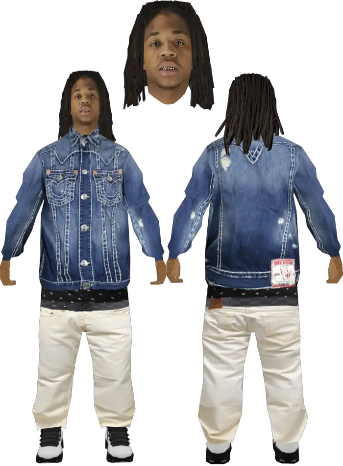 3D Character in Denim Jacket