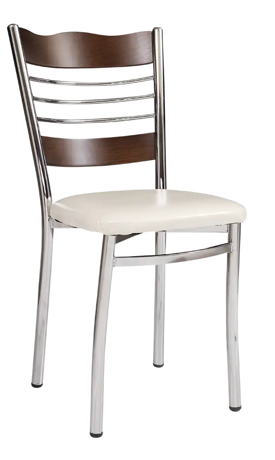 Metal Frame Chair with Wooden Backrest