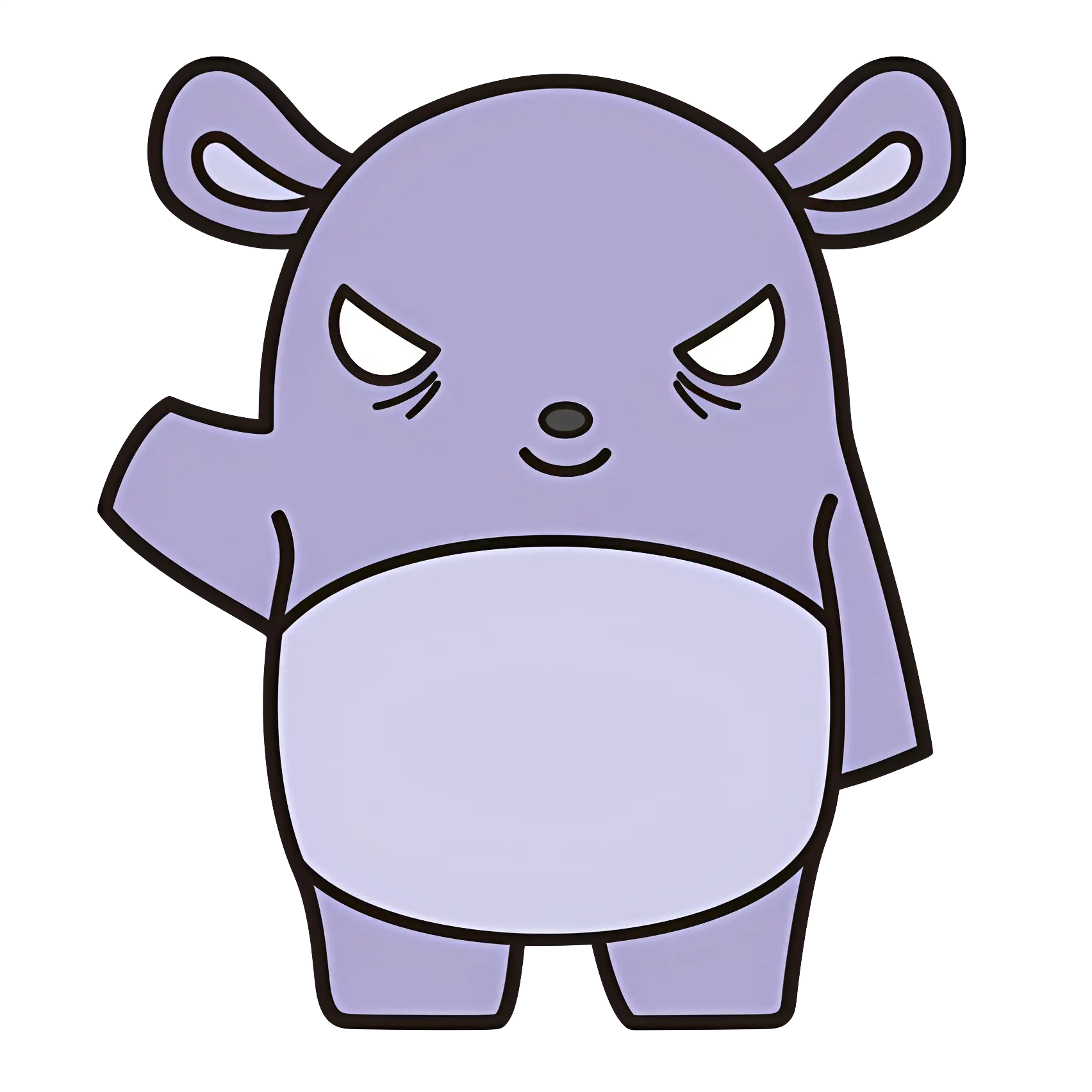 Purple Cartoon Character in Fun Style