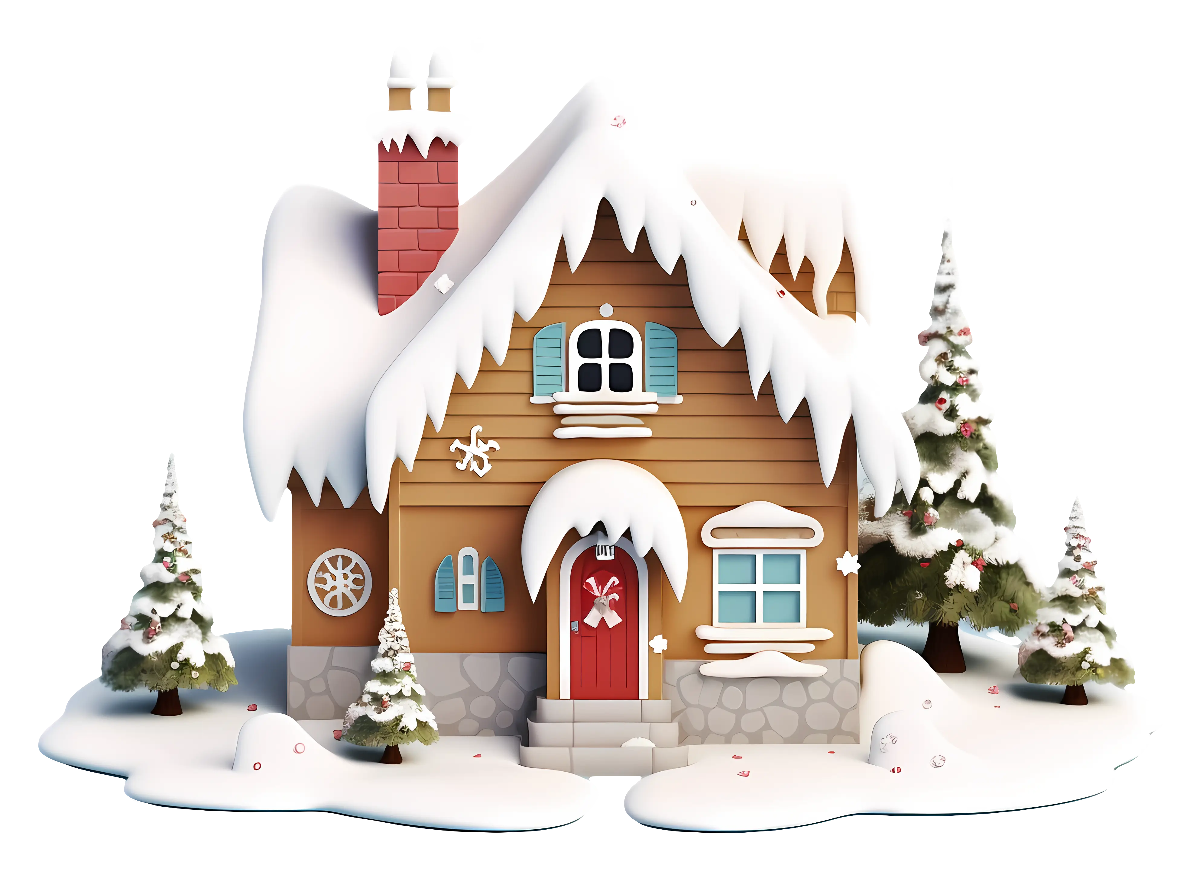 Snowy Gingerbread House Holiday Decoration