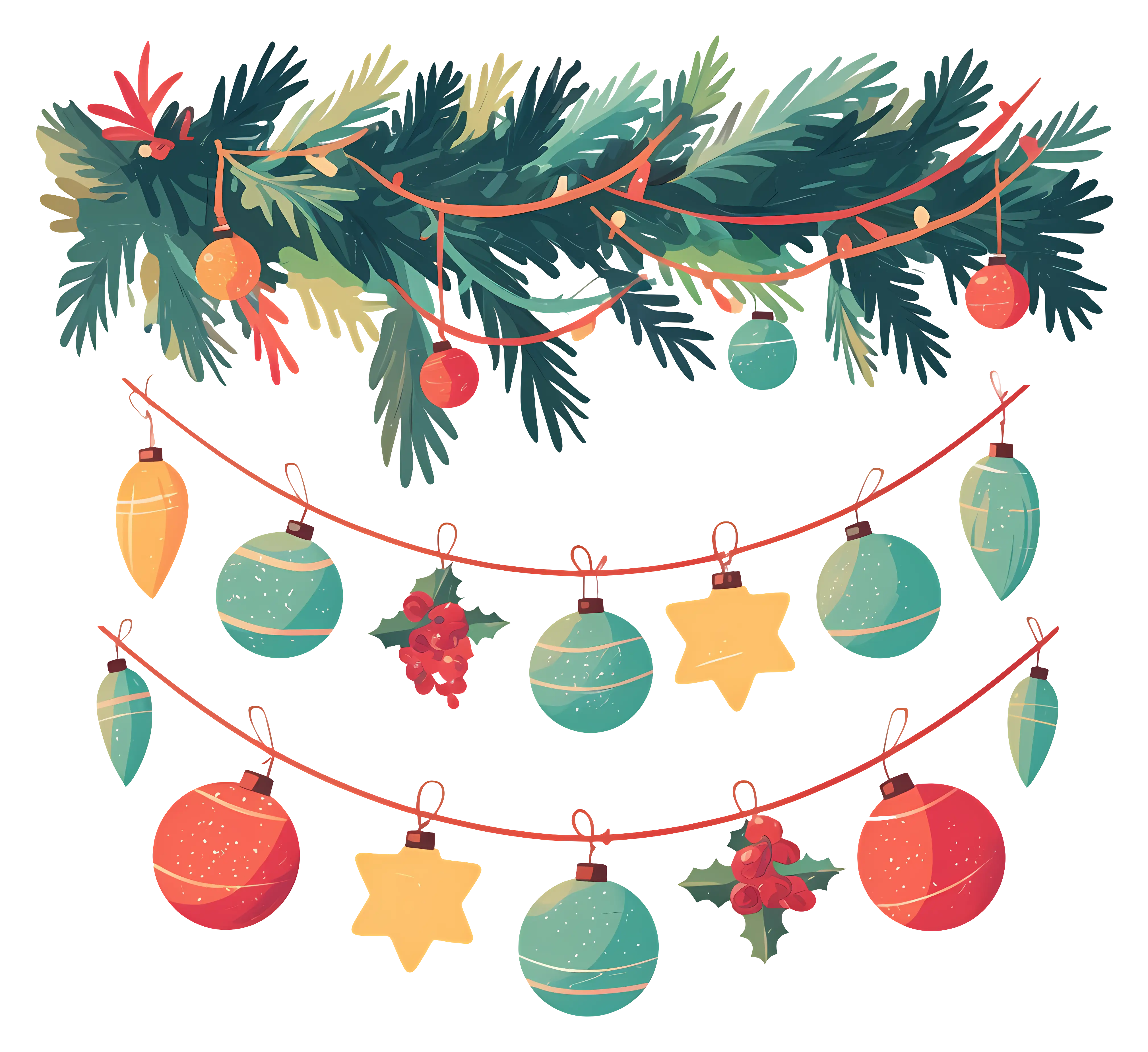 Colorful Christmas Decoration Garland