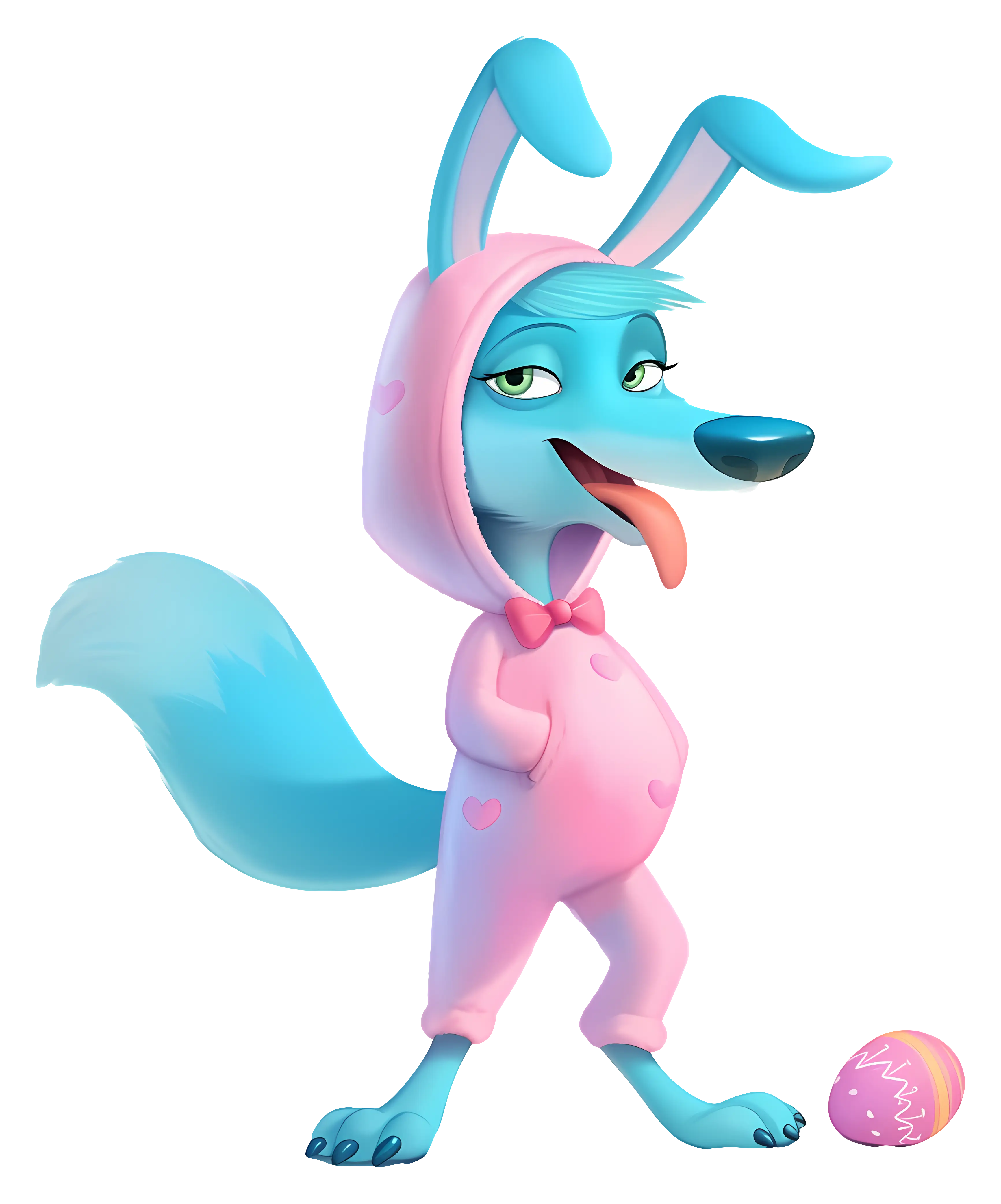 Blue Fox in Pink Costume