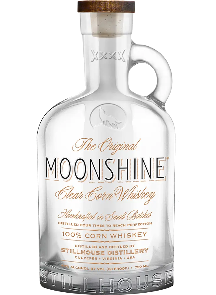 Moonshine Clear Corn Whiskey Bottle