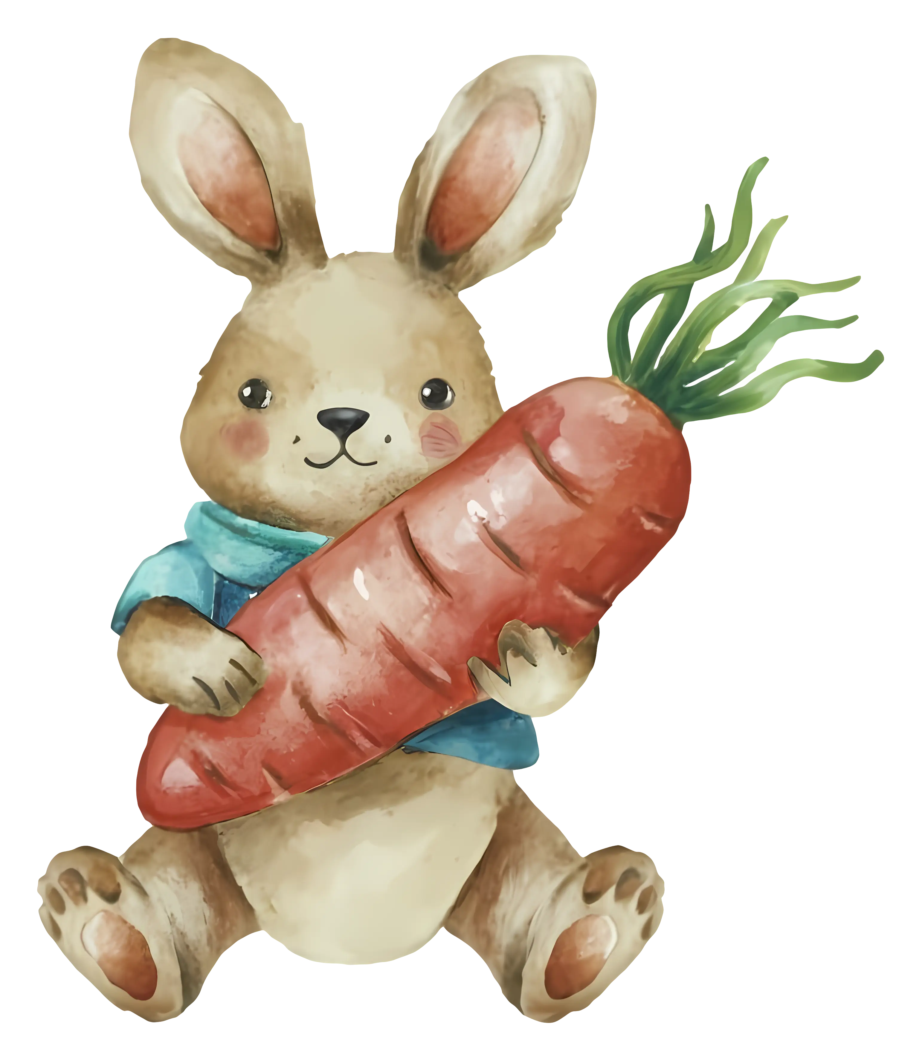 Rabbit Holding Carrot Illustration