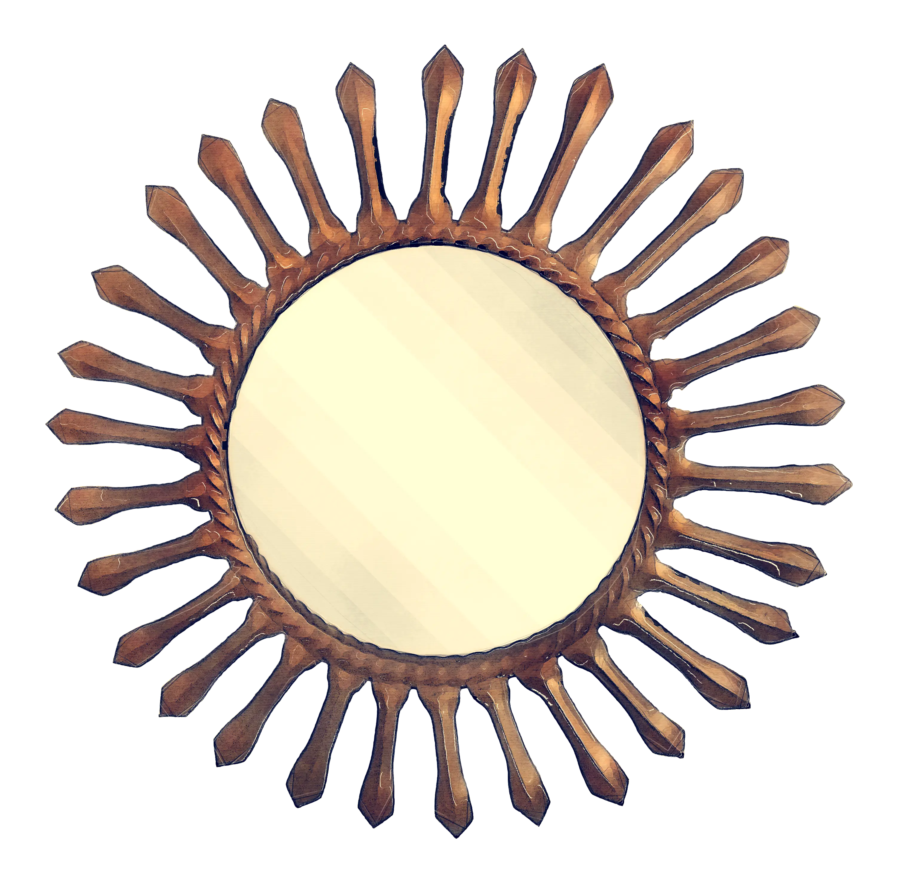Golden Sunburst Mirror Design