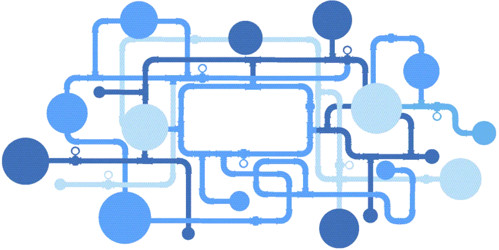 Abstract Blue Network Design of Circles and Lines