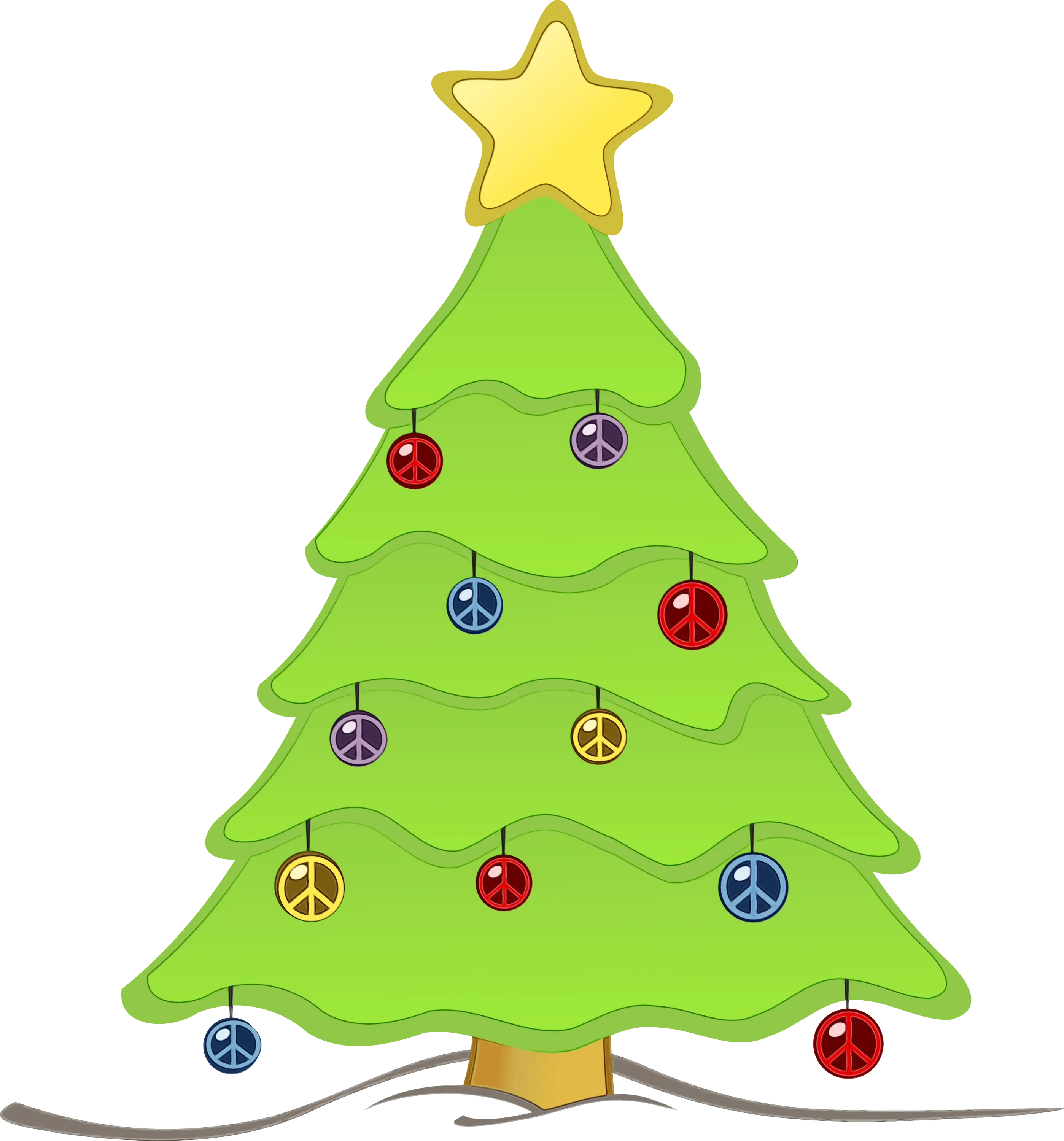 Decorated Christmas Tree with Ornaments