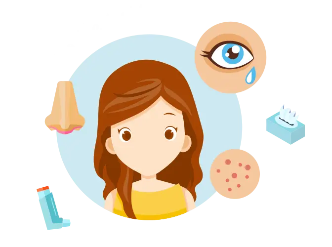 Illustration of Allergy Symptoms
