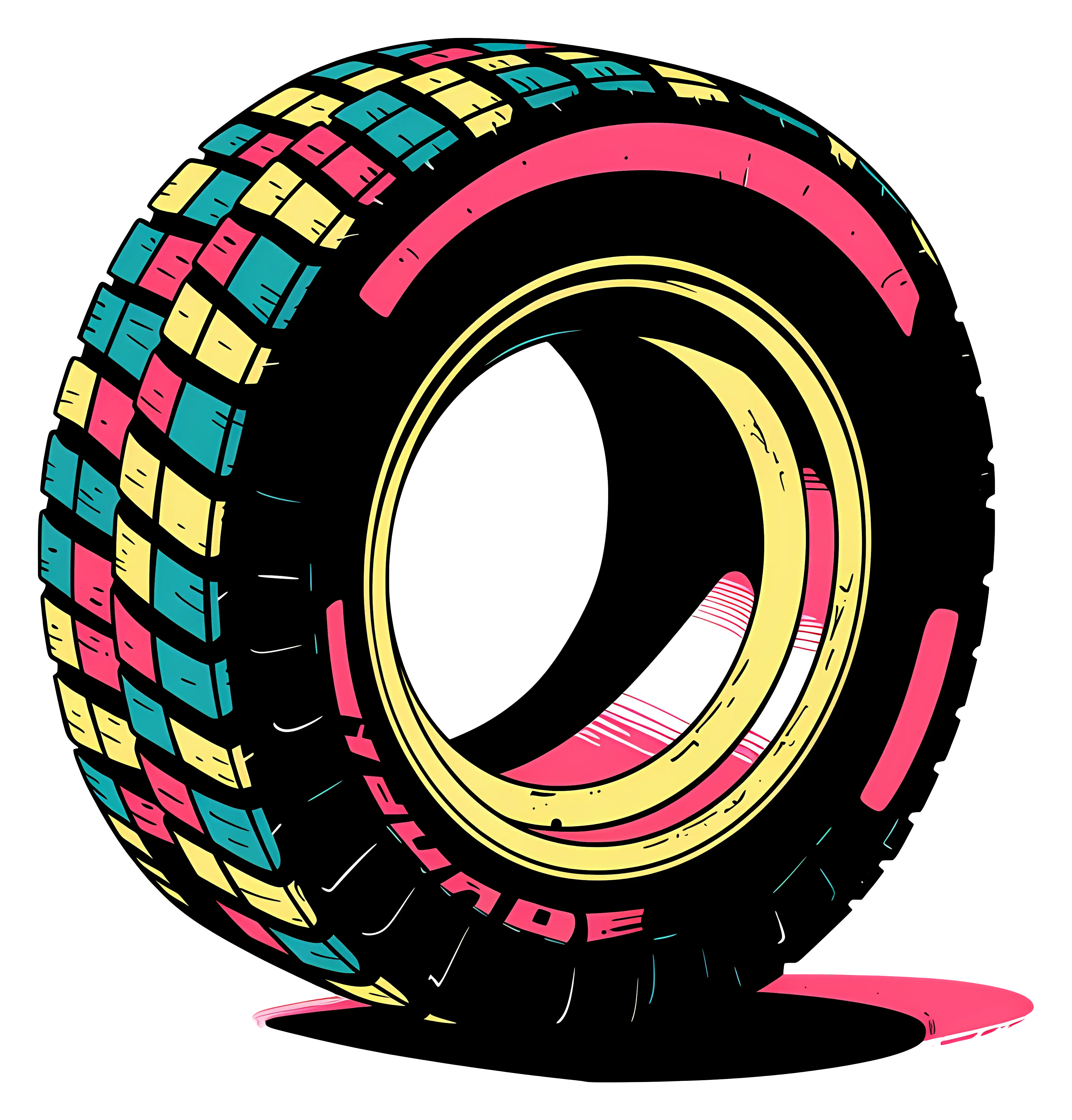 Vivid and Stylish Tire Design Illustration