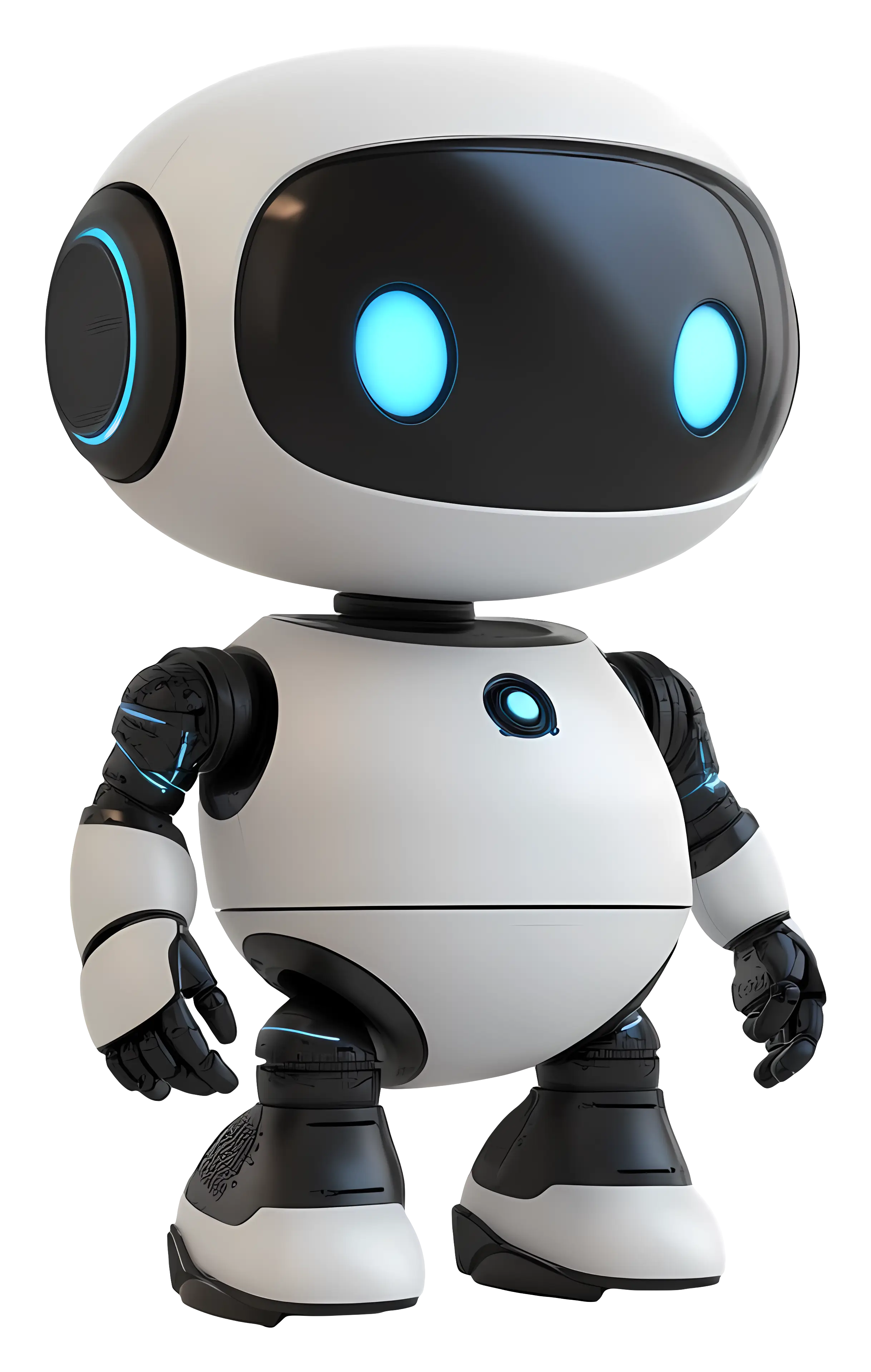 Adorable Cute Robot with Blue Lights