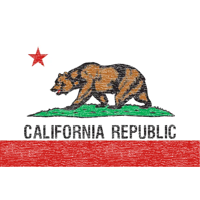 California Republic State Flag with a Bear