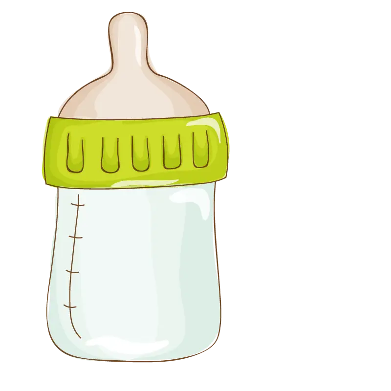 Green Baby Bottle for Infant Feeding