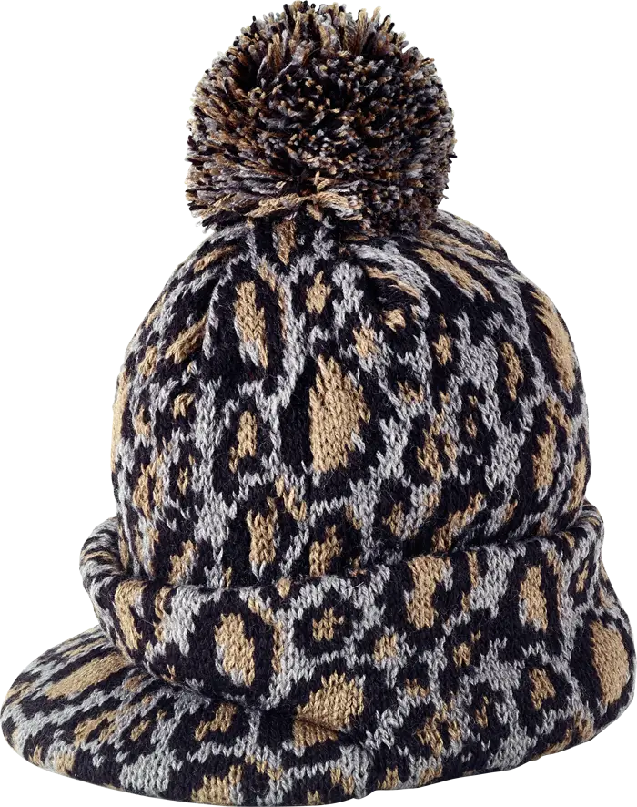 Knitted Leopard Print Winter Hat