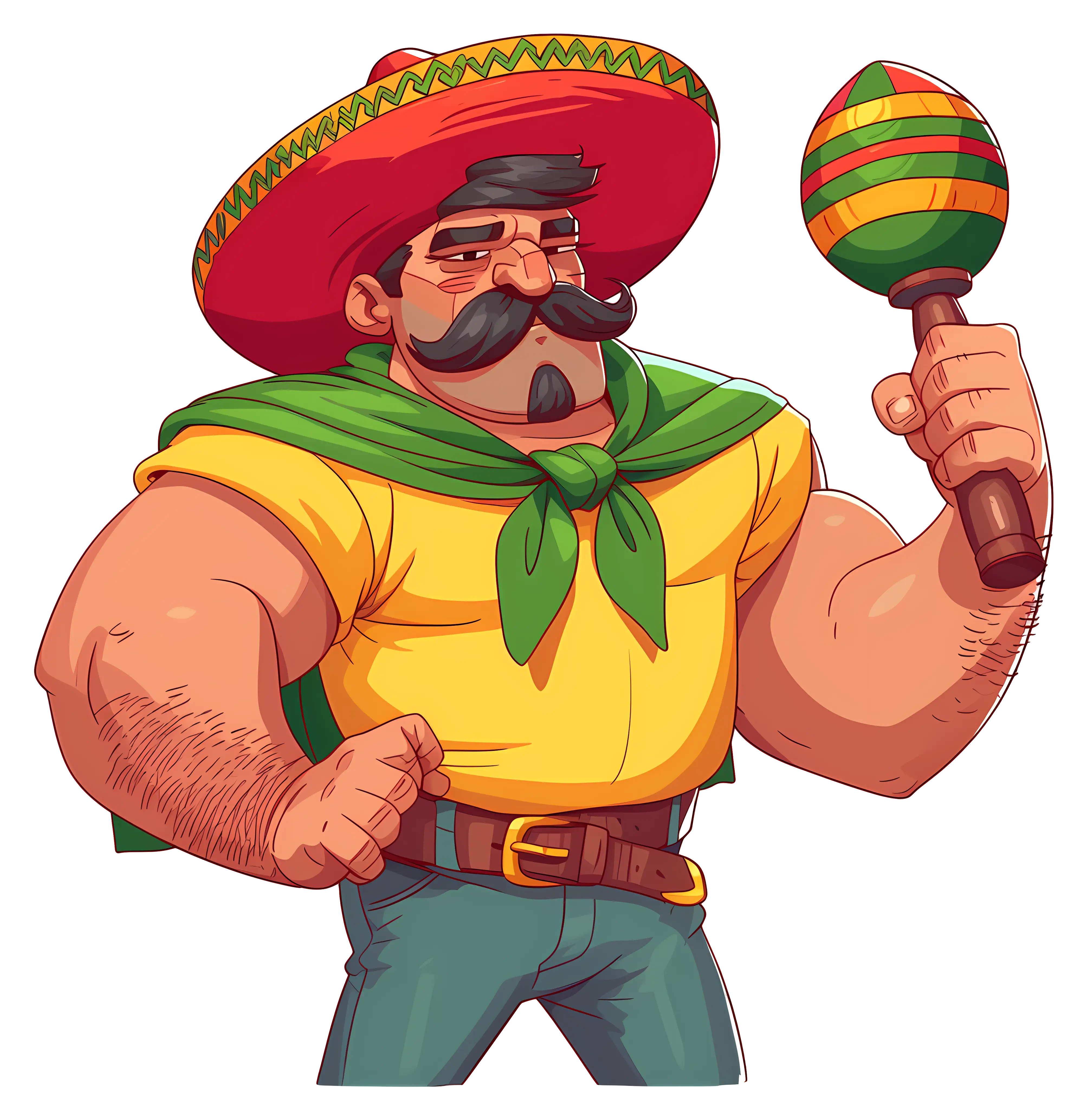 Strong Man with Sombrero and Maraca