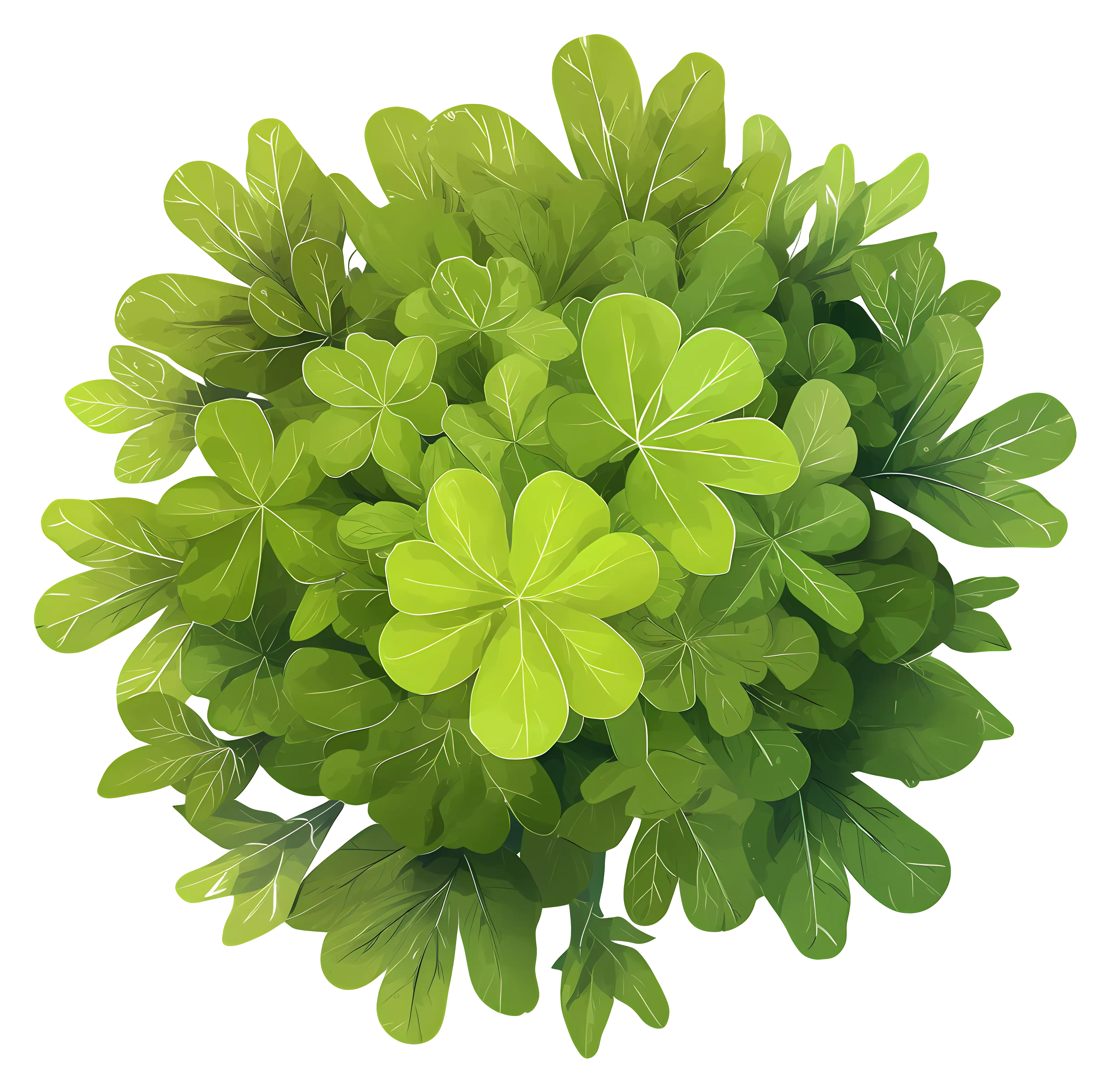 Lush Green Clover Leaves Illustration