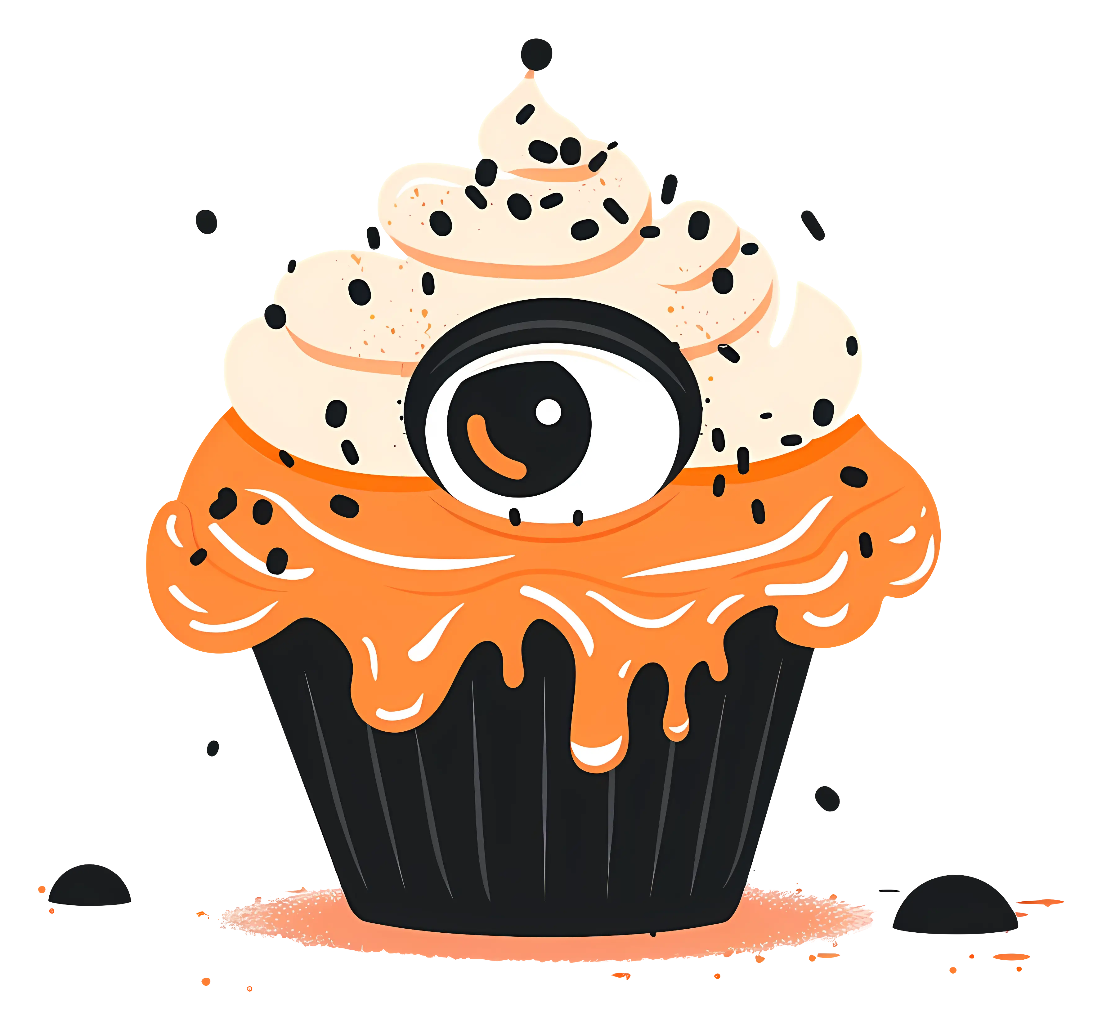 Monster Cupcake with Eyeball Design for Halloween