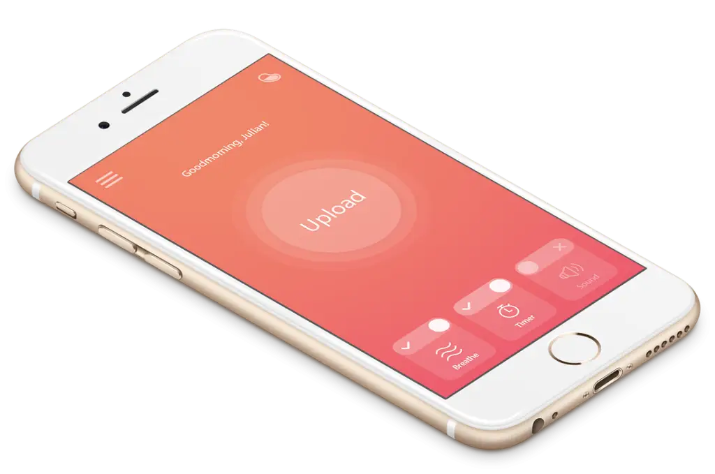 Smartphone with Upload App Interface