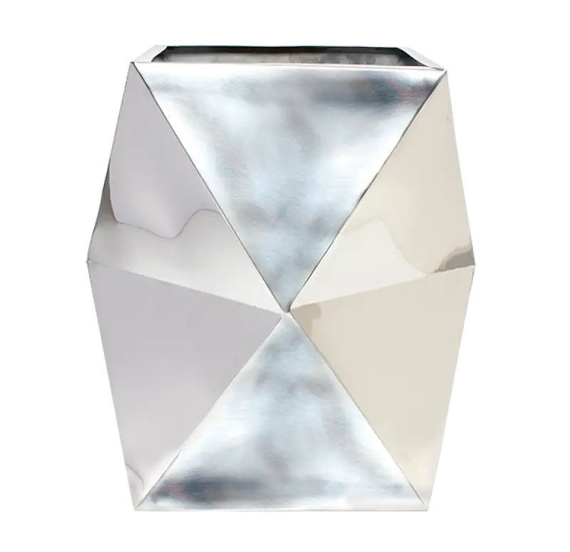 Modern Geometric Silver Vase