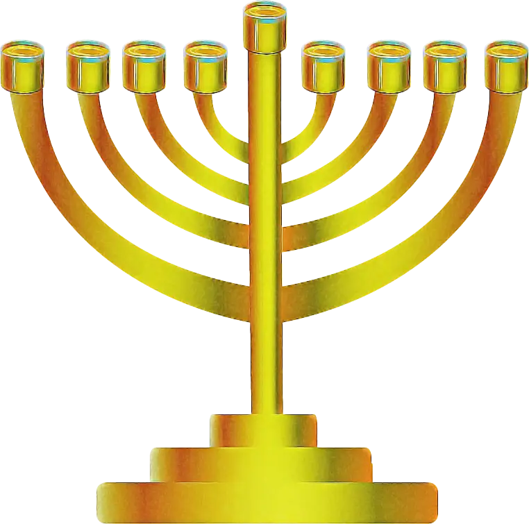 Golden Menorah with Nine Candle Holders