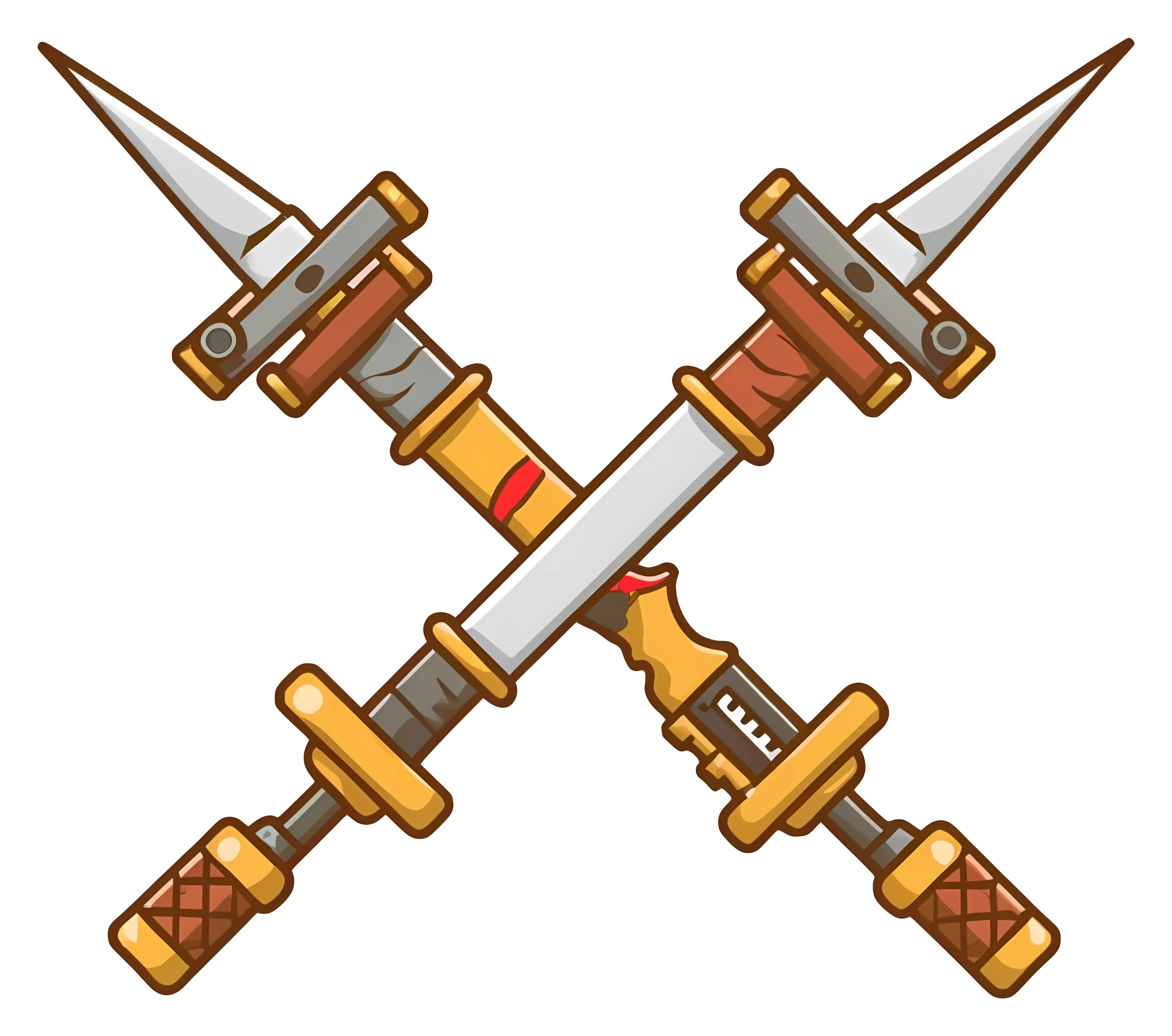 Crossed Swords with Detailed Handles
