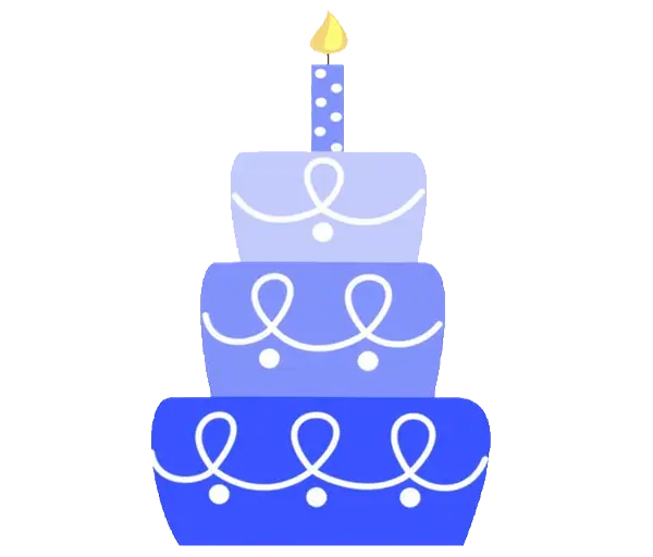 Blue Birthday Cake with Candle
