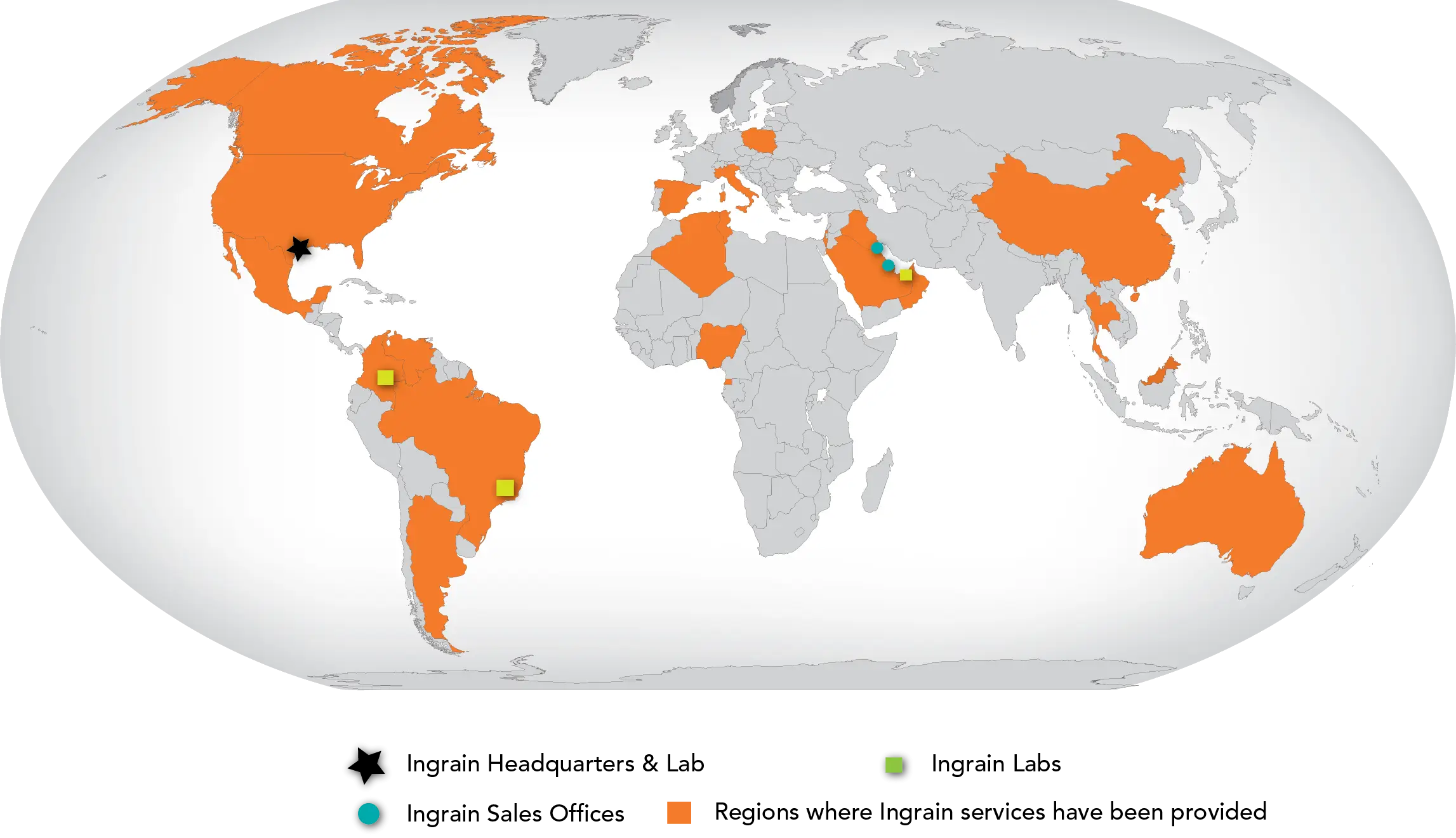 World Map with Highlighted Regions