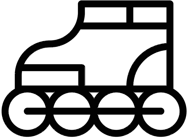 Roller Skate Black Outline Icon for Sports Design