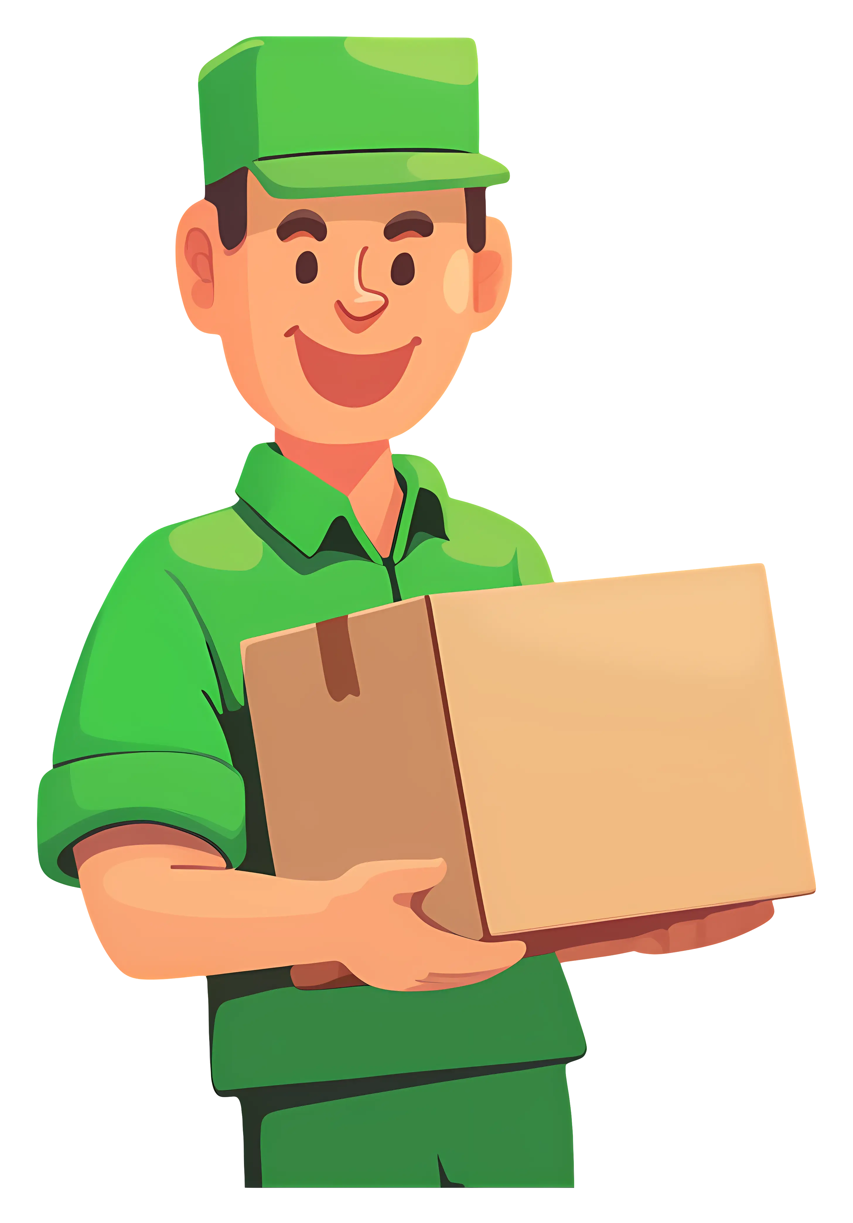 Happy Delivery Person with Package