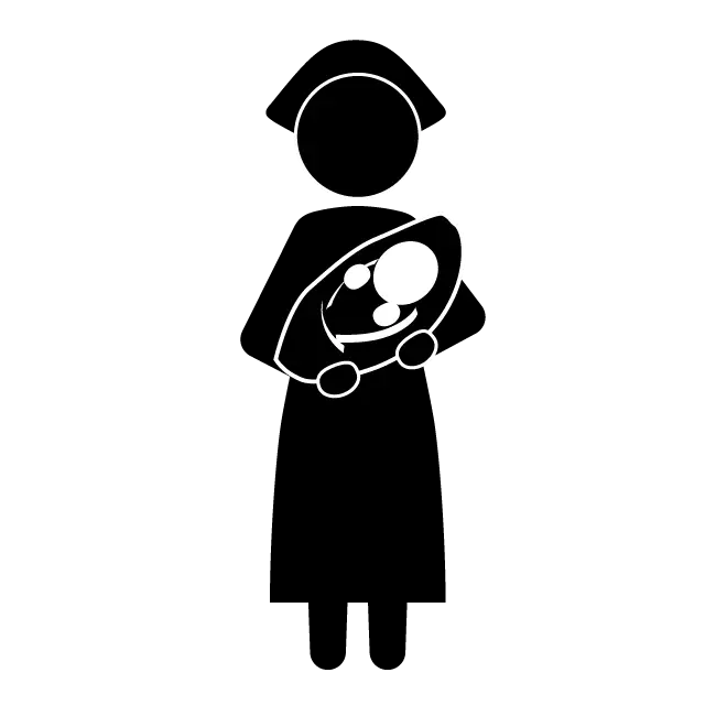 Nurse Holding Baby Healthcare Icon
