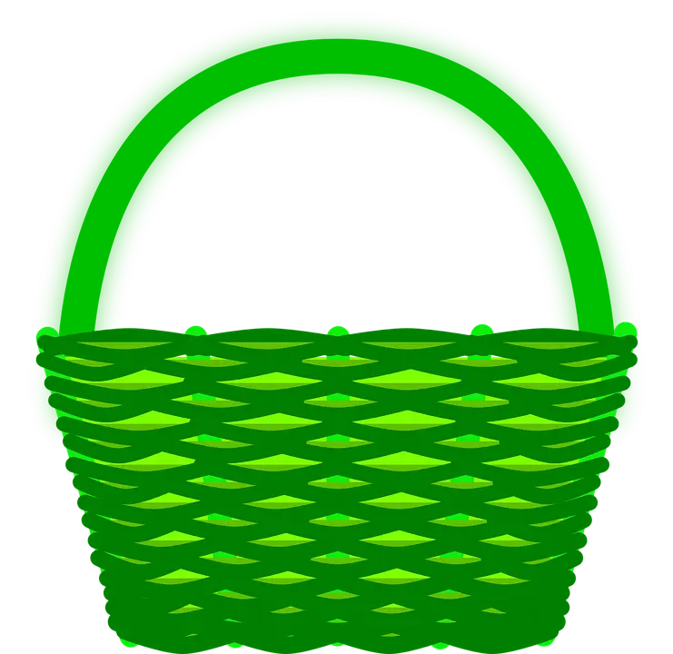 Green Woven Basket Illustration
