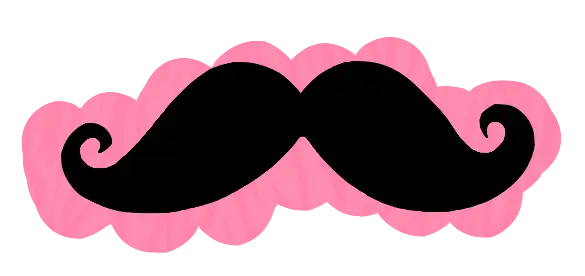 Black Mustache Icon with Pink Accent