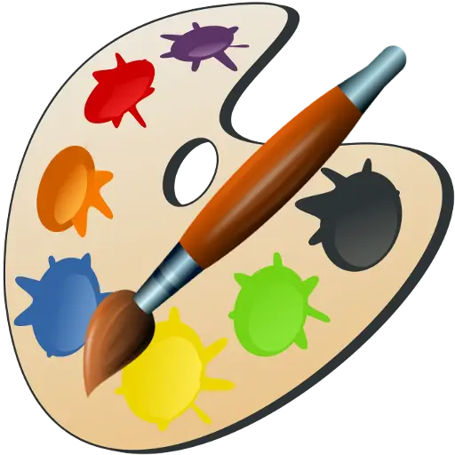 Paint Palette and Brush Illustration