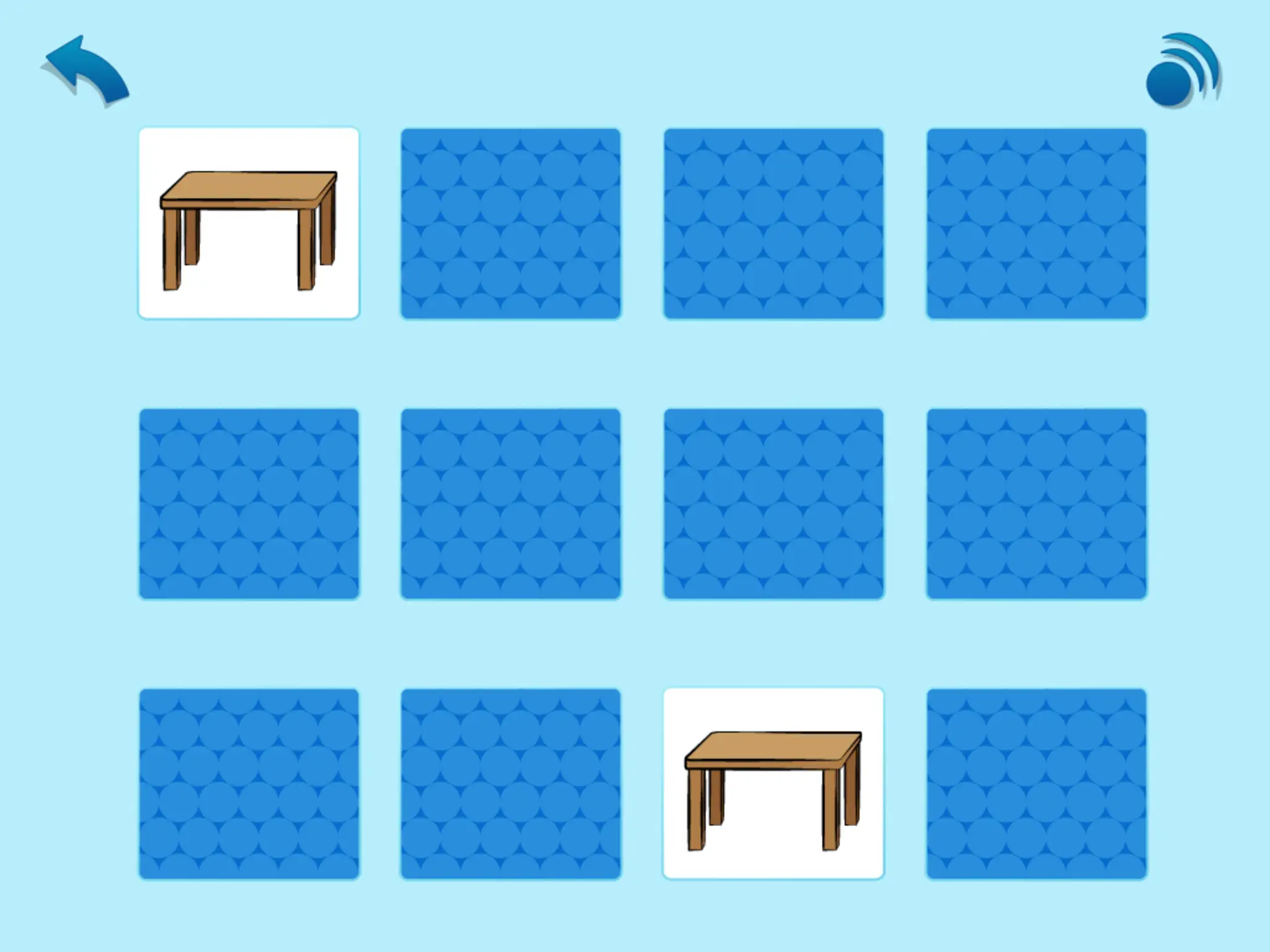 Wooden Table in Memory Game