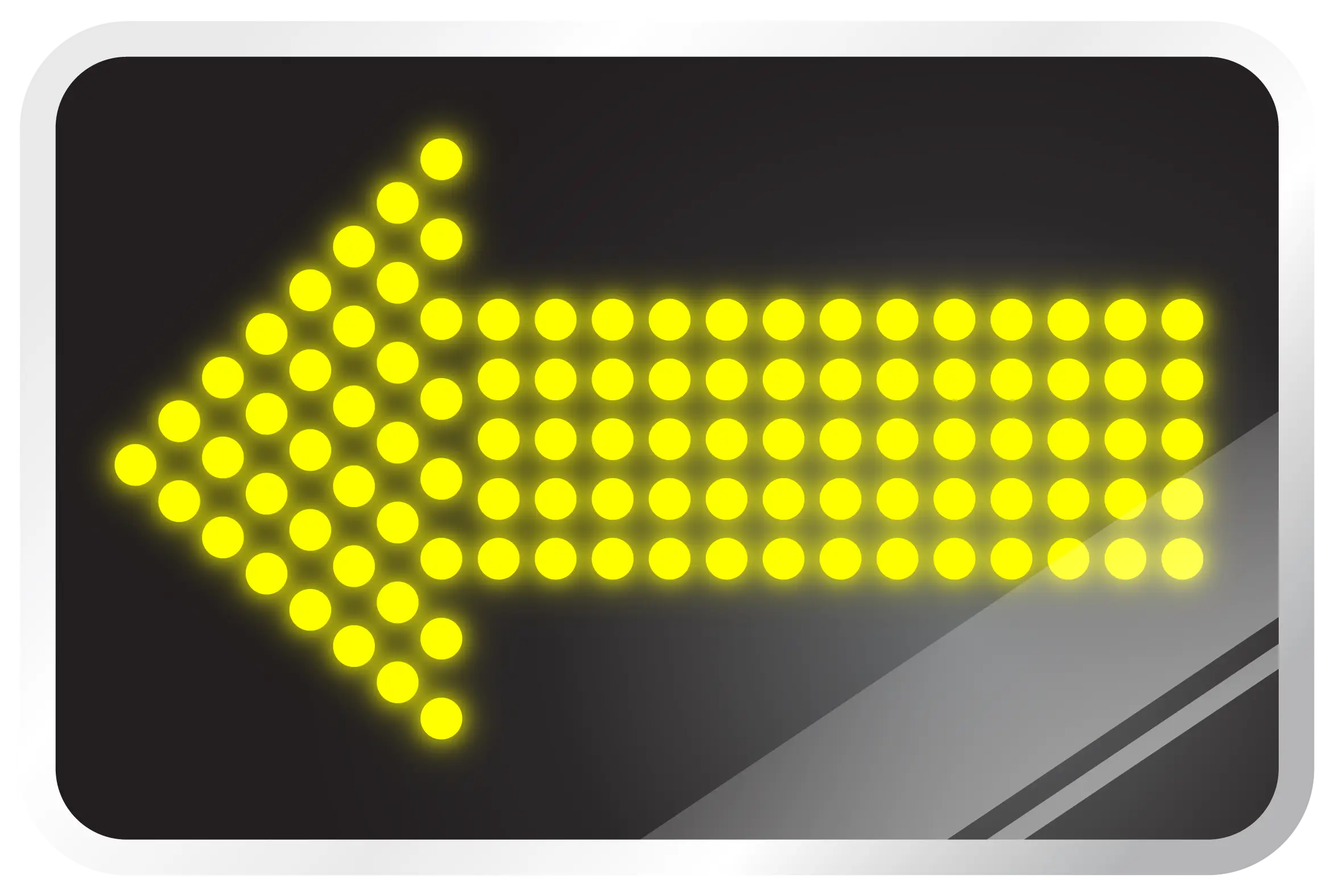 Yellow Dotted Left Arrow Sign