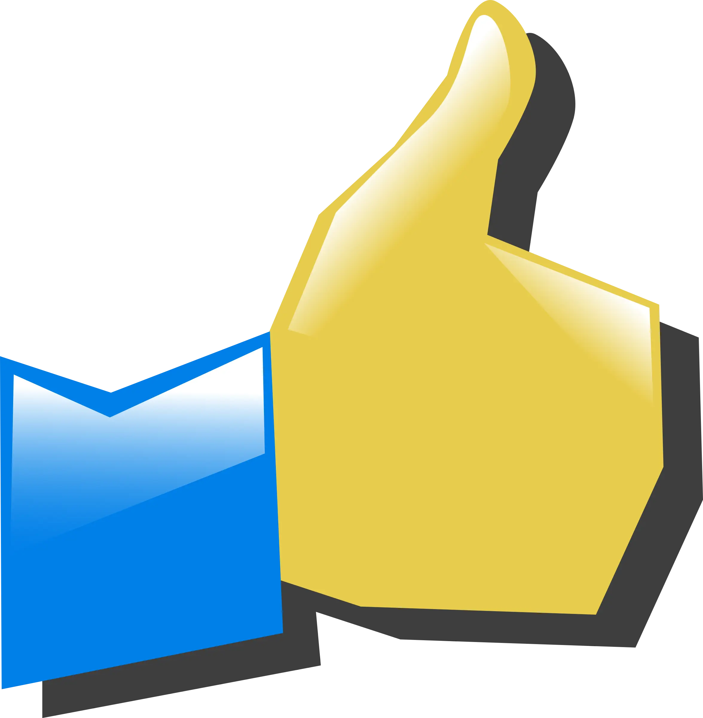 Yellow Thumbs Up Symbol for Approval