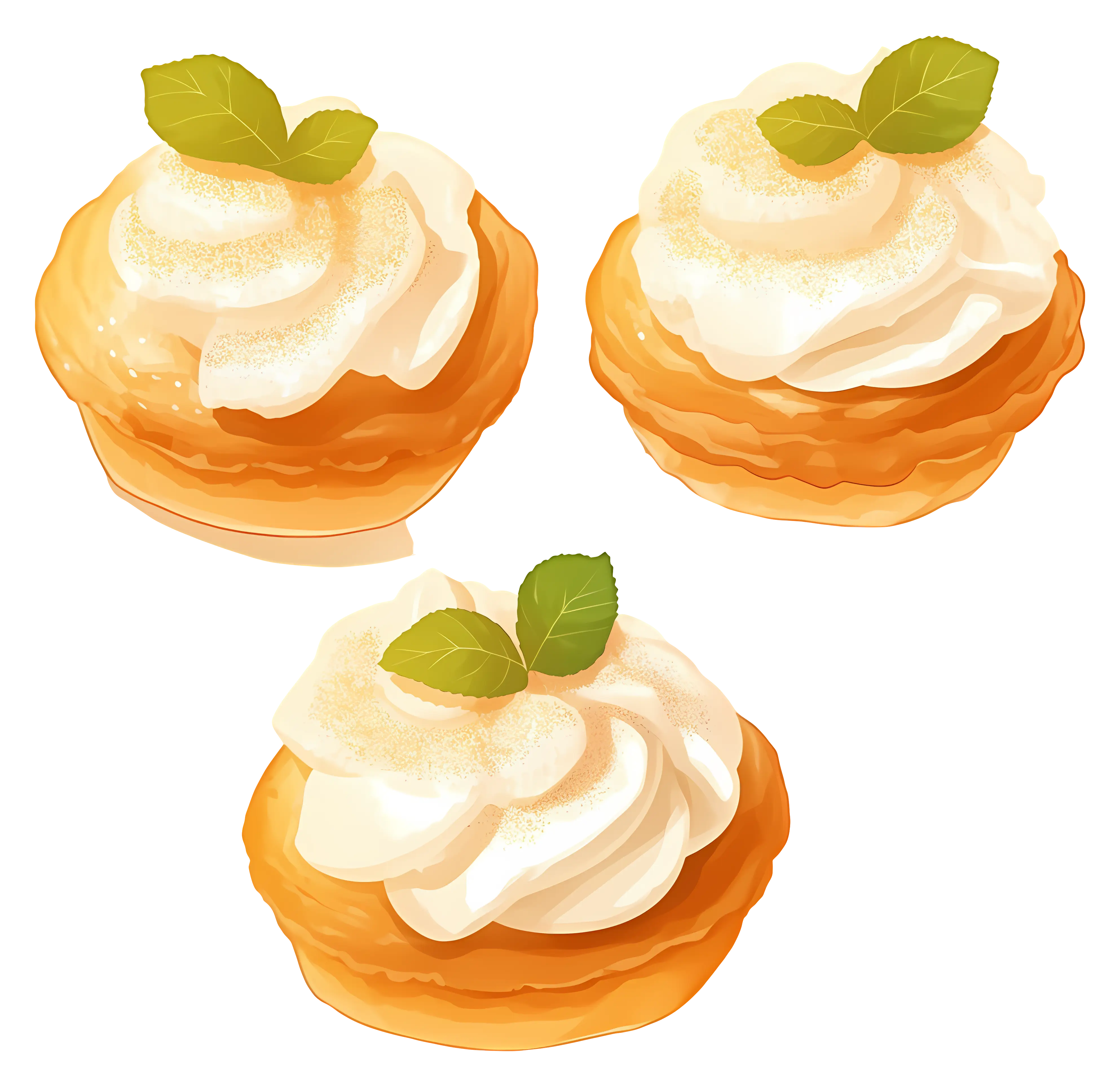 Three Cream Puffs