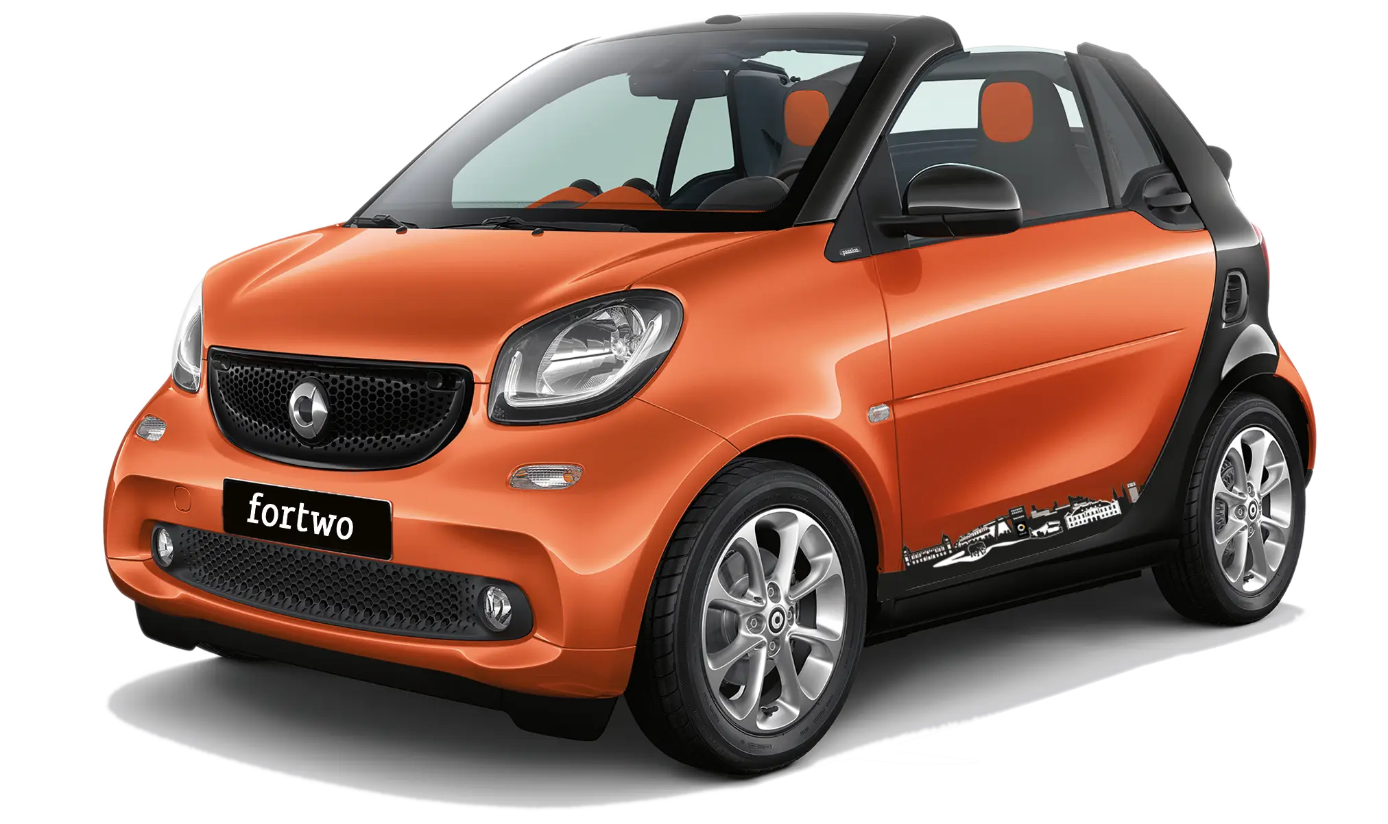 Orange Compact Car