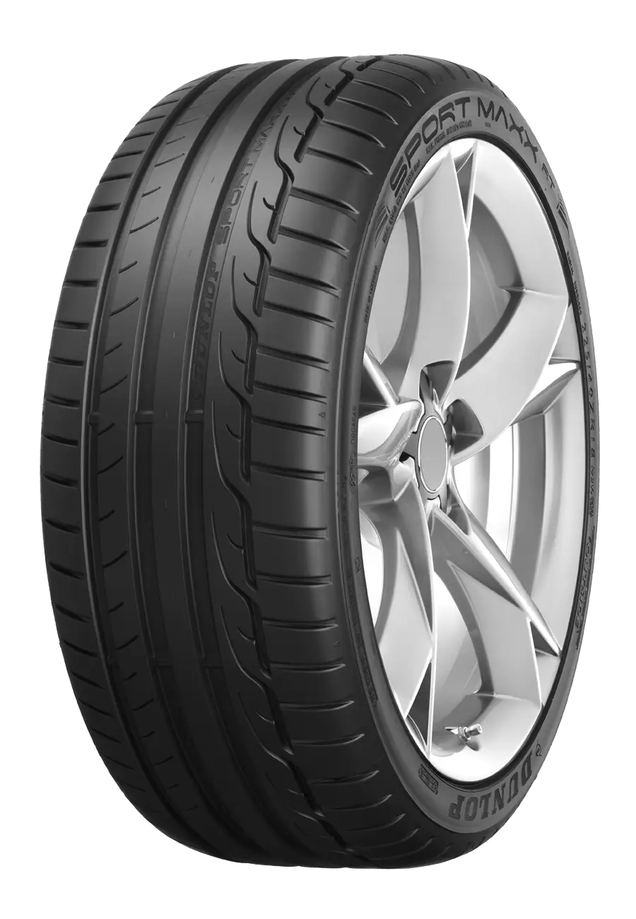 Black Car Tire with Silver Rim