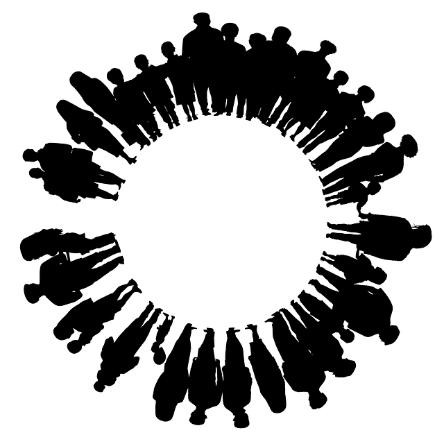 Circle of People Silhouette Artwork