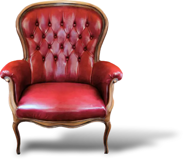 Vintage Red Armchair with Wooden Frame