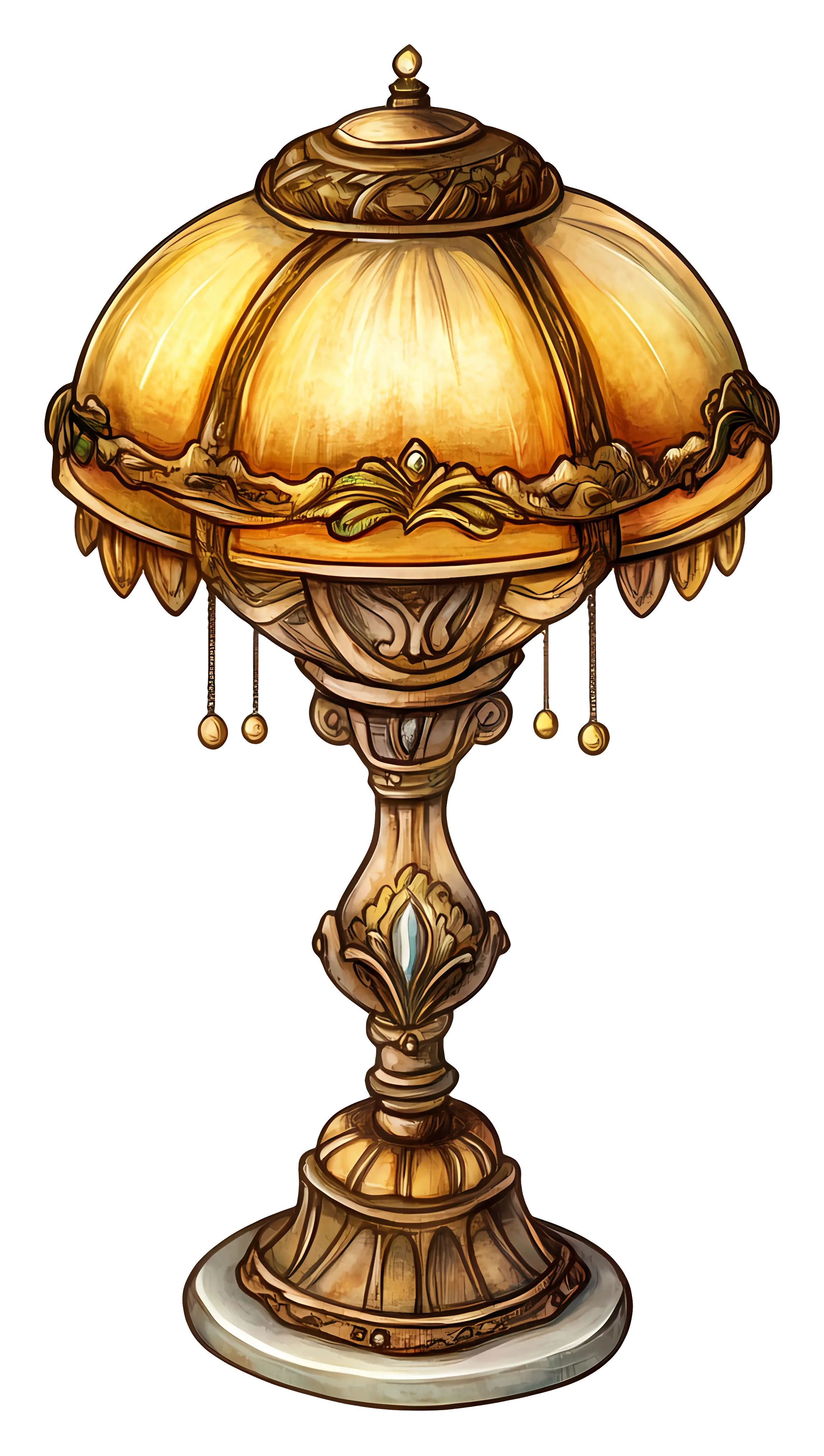 Ornate Vintage Lamp Illustration