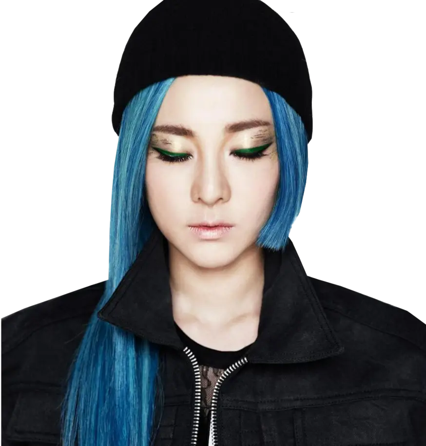 Person with Blue Hair and Green Makeup