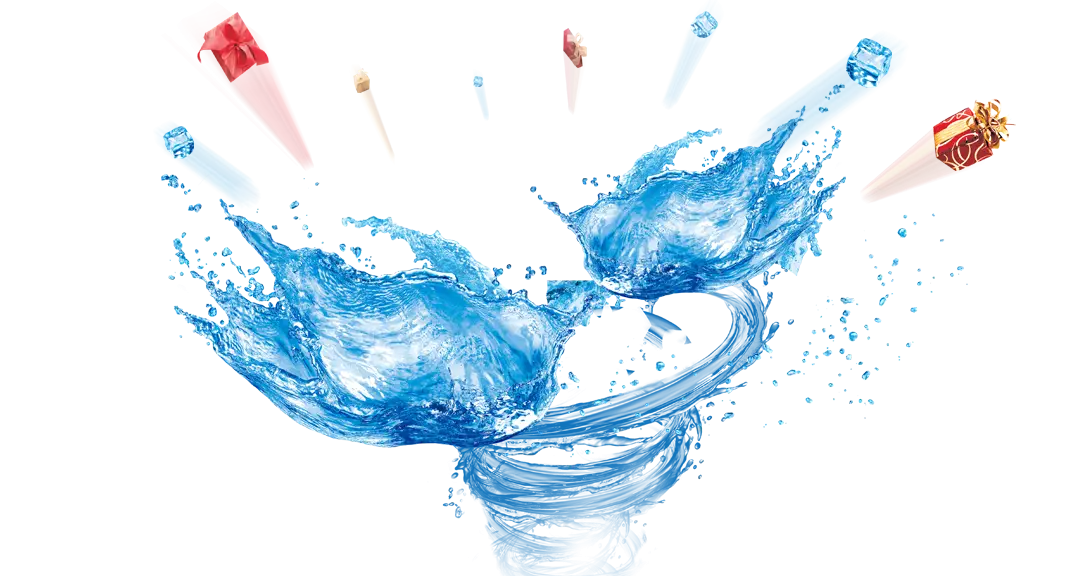 Dynamic Blue Water Splash