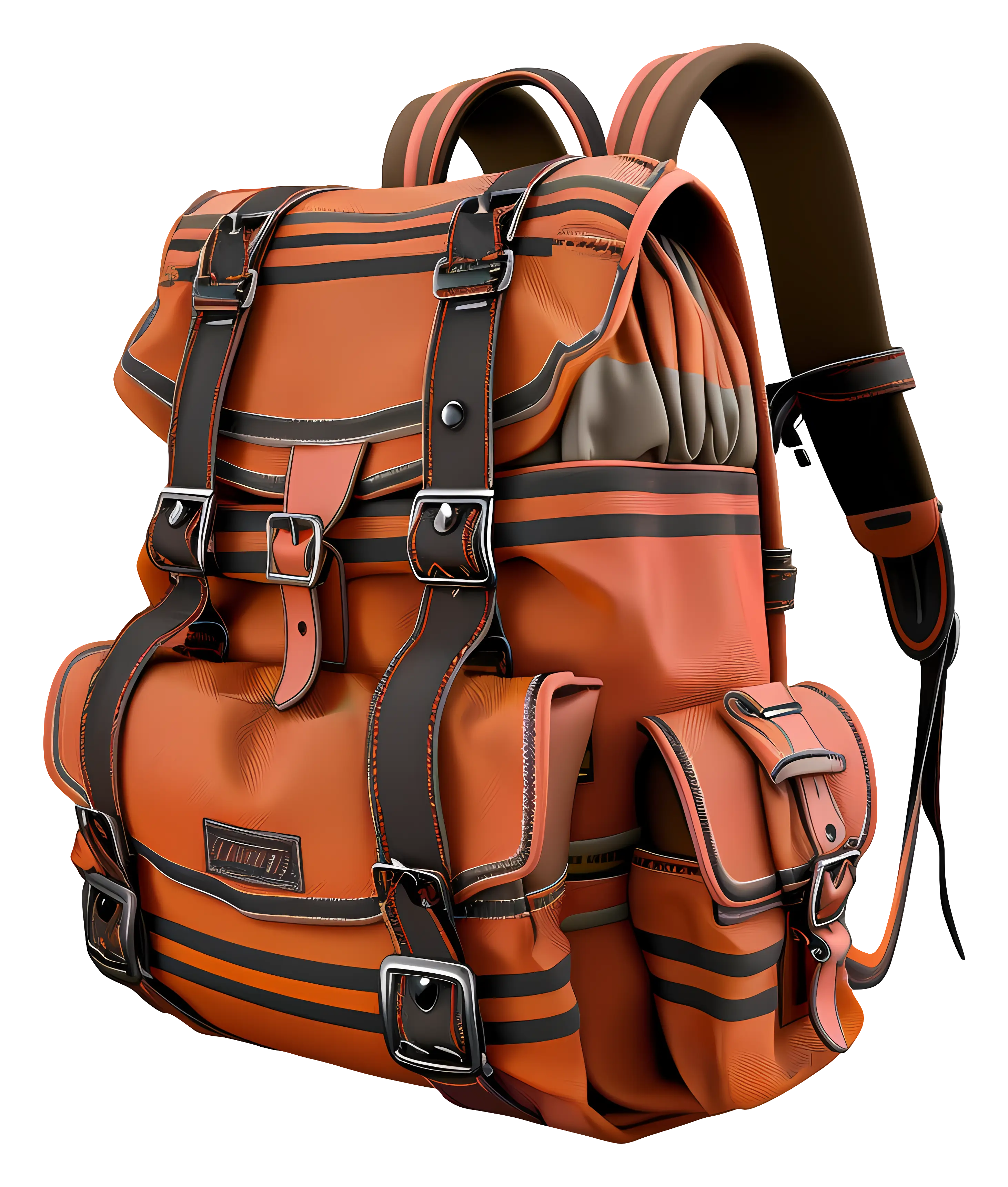 Orange Backpack with Straps for Travel and Adventure
