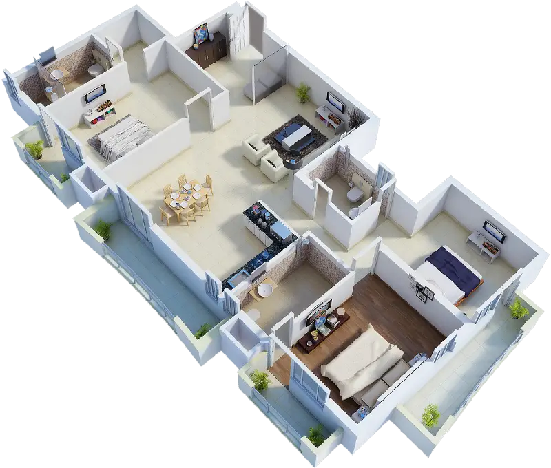 3D Apartment Layout for Modern Living